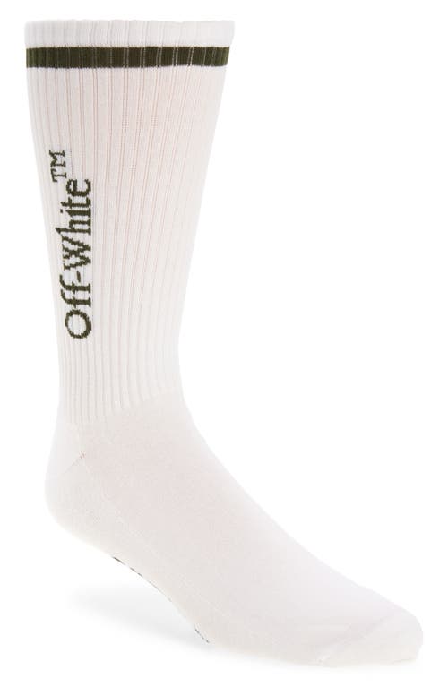 Shop Off-white Bookish Logo Mid Calf Socks In White - Fo