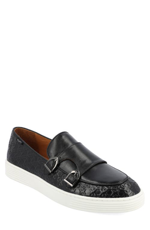 Leather Double Monk Strap Loafer in Black