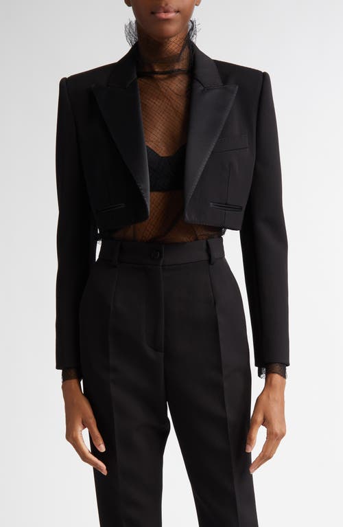 DOLCE & GABBANA DOLCE&GABBANA WOOL & SILK BLEND CROP BLAZER 