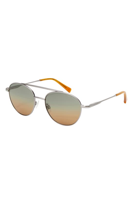 Shop Ted Baker 54mm Gradient Polarized Aviator Sunglasses In Gunmetal