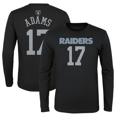 Outerstuff Youth Davante Adams Black Las Vegas Raiders Mainliner Player Name & Number Long Sleeve T-Shirt