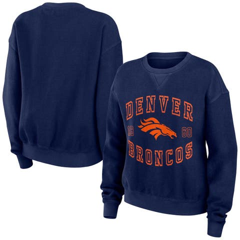 Denver Broncos Antigua Keen Long Sleeve Button-Down Shirt - White/Navy