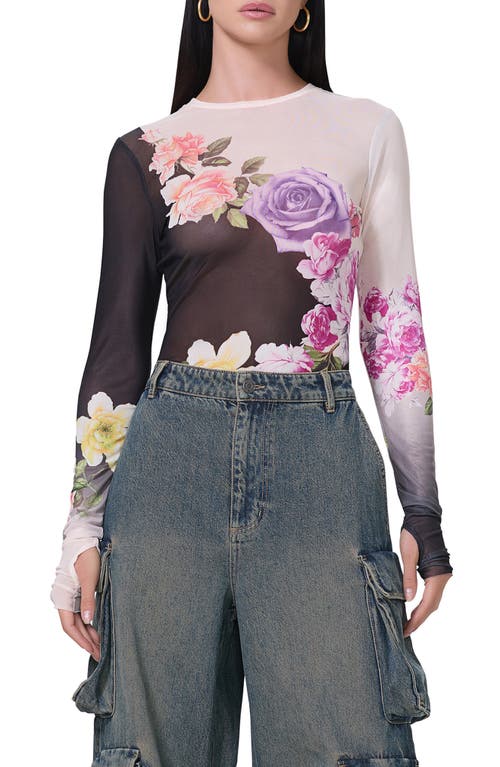 Shop Afrm Kaylee Print Mesh Top In Color Block Floral