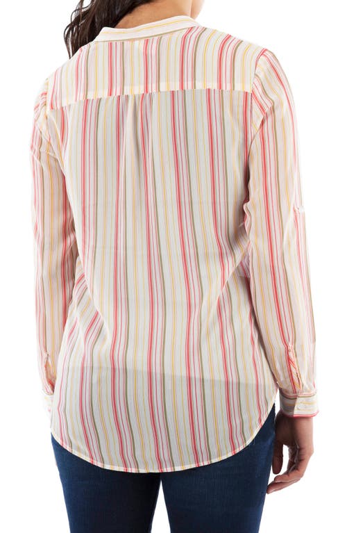 Shop Kut From The Kloth Jasmine Chiffon Button-up Shirt In Summer Stripe White