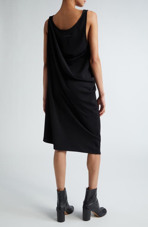 Shop Mm6 Maison Margiela Sleeveless Asymmetric Hem Dress In Black