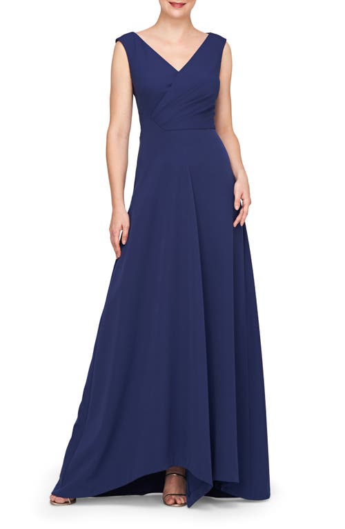 Shop Kay Unger Yara Gown In Dark Indigo