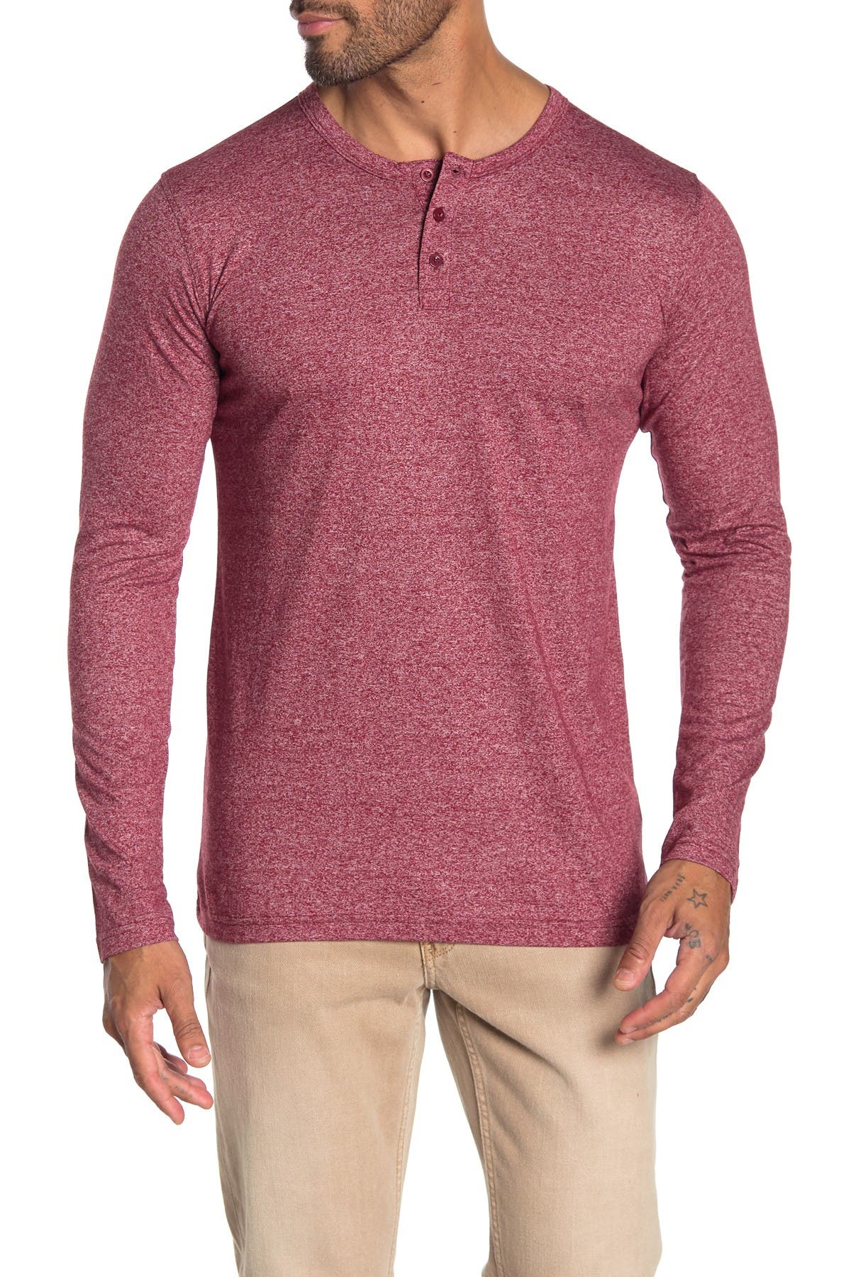 MTL APPAREL | Crew Neck Long Sleeve Henley | Nordstrom Rack