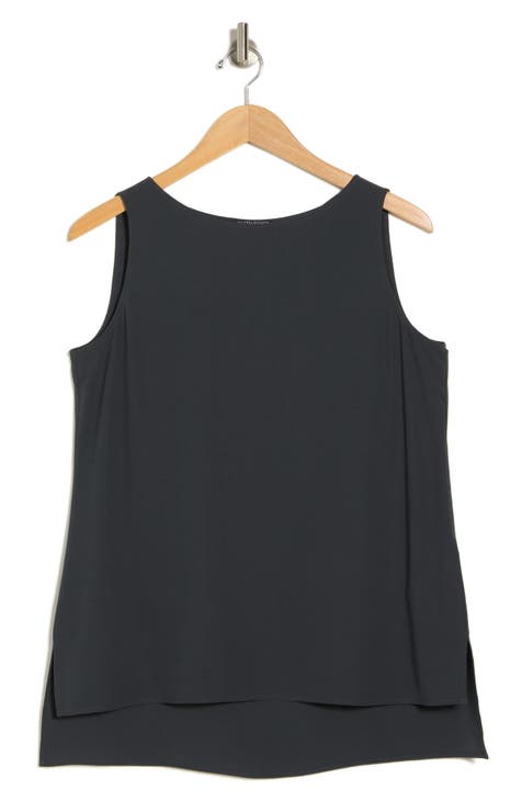 Eileen Fisher Women's Scoop Neck Sleeveless Tank Top Gray Size Large in  2023