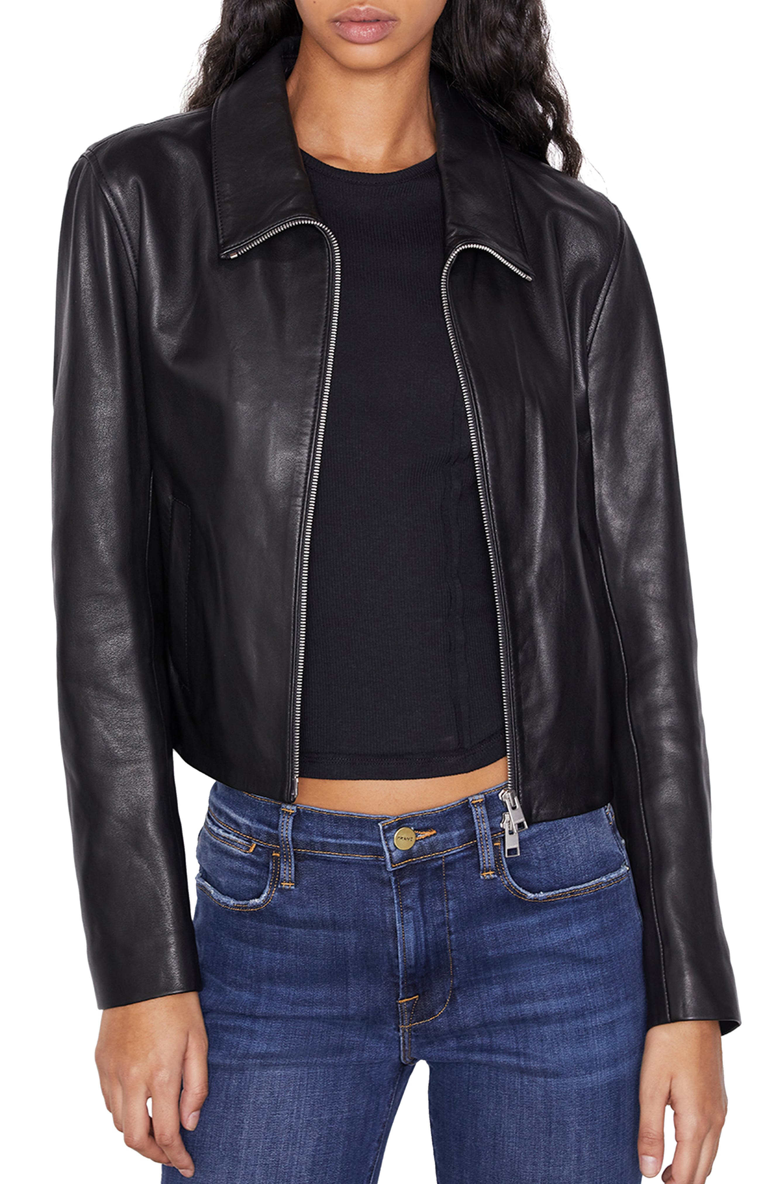 nordstrom leather jacket women's