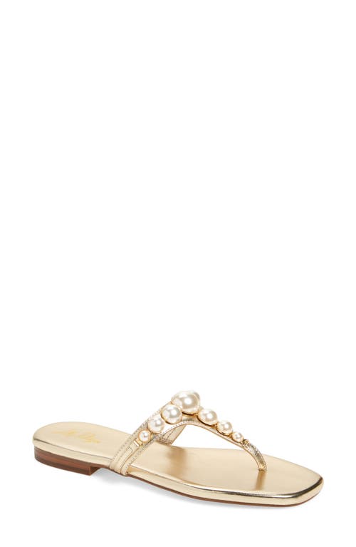 Lilly Pulitzer Cloe Imitation Pearl Flip Flop Gold Metallic at Nordstrom,