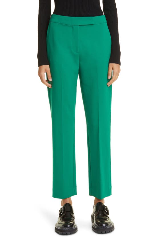 Max Mara Fuoco Cropped Wool-blend Pants In Green