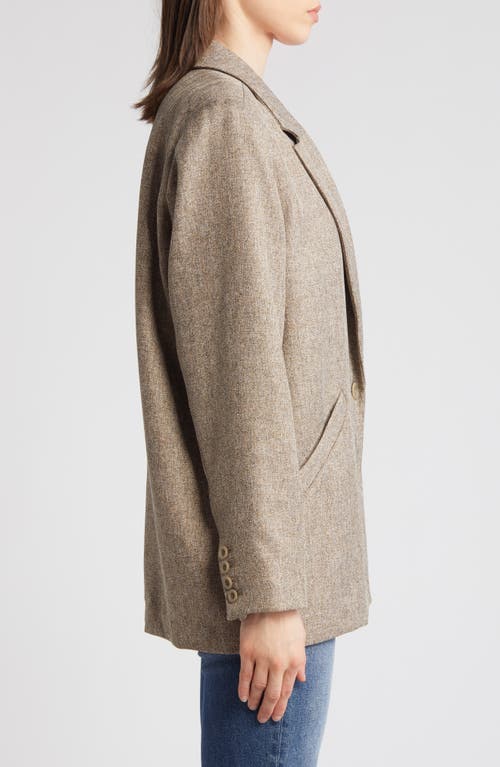 Shop Treasure & Bond Herringbone Oversize Blazer In Tan Timber Heather