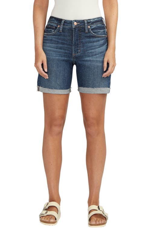 Silver Jeans Co. Sure Thing High Waist Cutoff Denim Shorts in Indigo at Nordstrom, Size 27