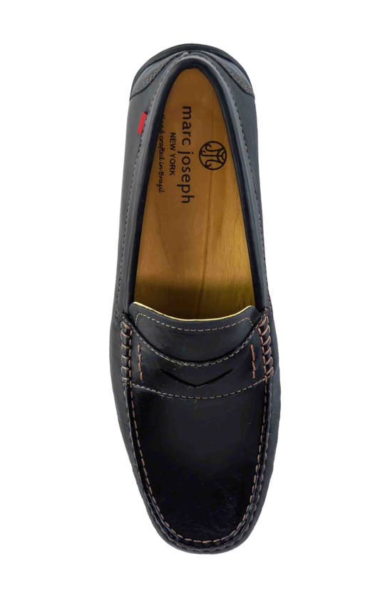 Shop Marc Joseph New York Hamilton Penny Strap Driving Loafer In Black Napa