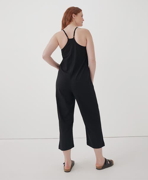 Shop Pact Organic Cool Stretch Lounge Jumpsuit In Black