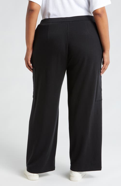 Shop Eileen Fisher Wide Leg Cargo Pants In Black