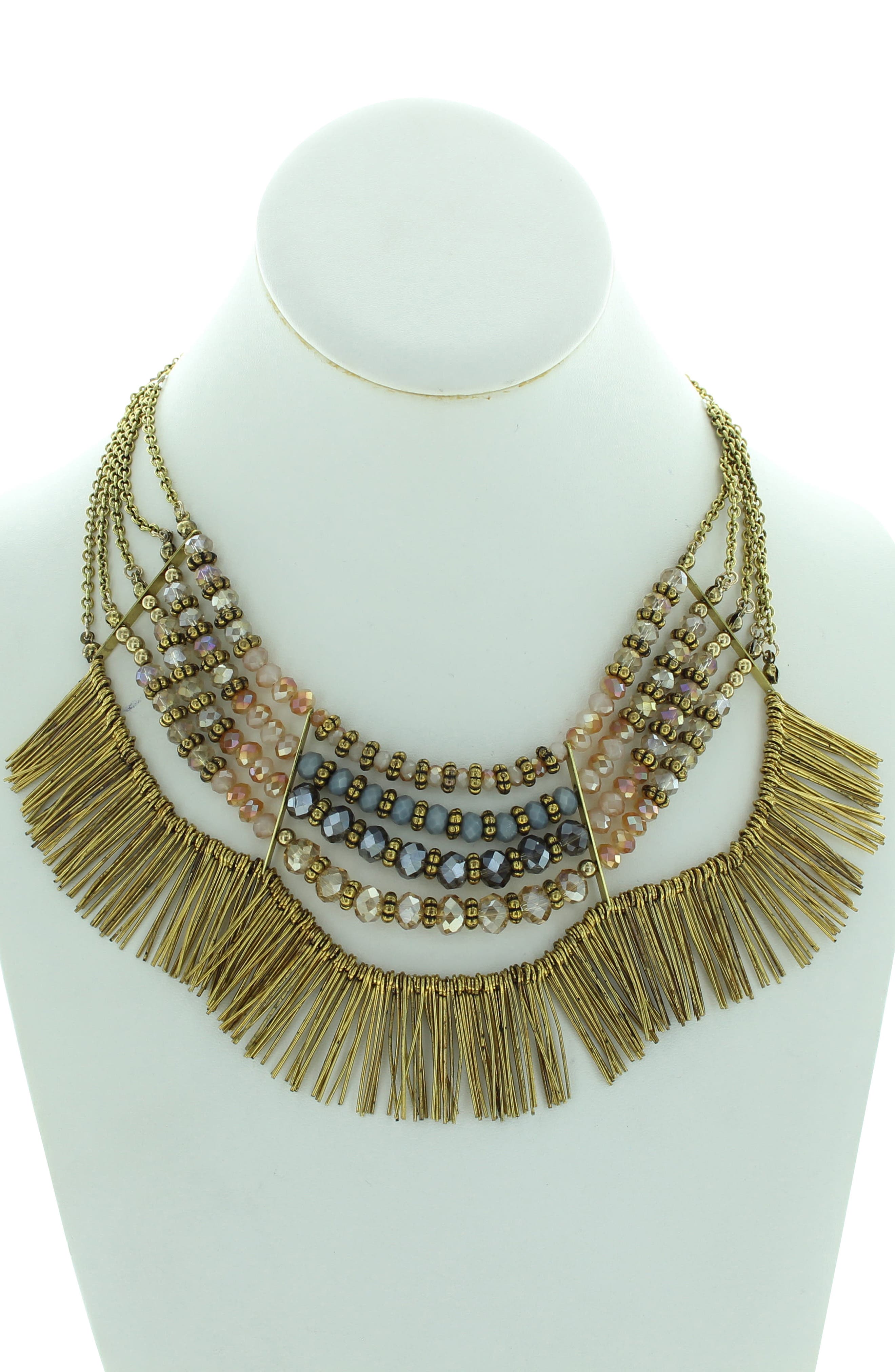 gold tone statement necklace