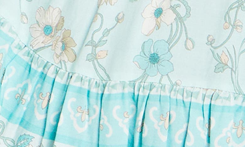 City Chic Spirited Floral Print Tunic Top In Seafoam Spirited Fl
