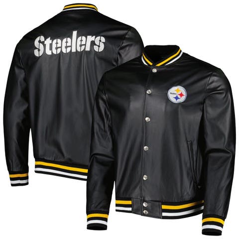 Men's JH Design Black Pittsburgh Steelers Leather Jacket