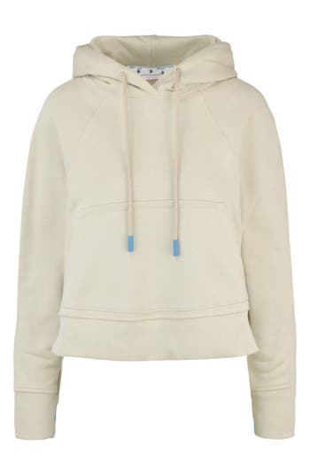 Off-white Monogram Crop Hoodie In Green