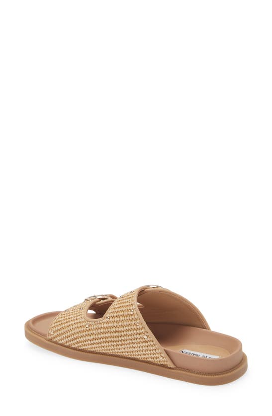 Steve Madden Connely Buckle Slide Sandal In Raffia