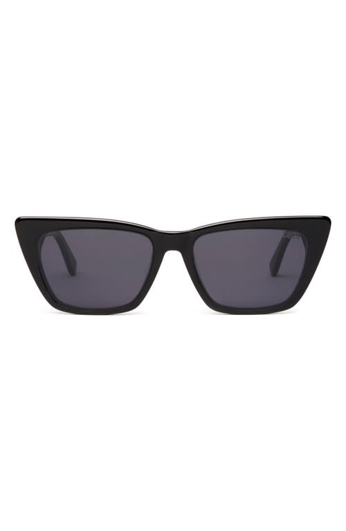 Gato 55mm Cat Eye Sunglasses in Black /Dark Smoke