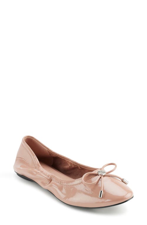 Karl Lagerfeld Paris Velma Metallic Ballet Flat Blush at Nordstrom,