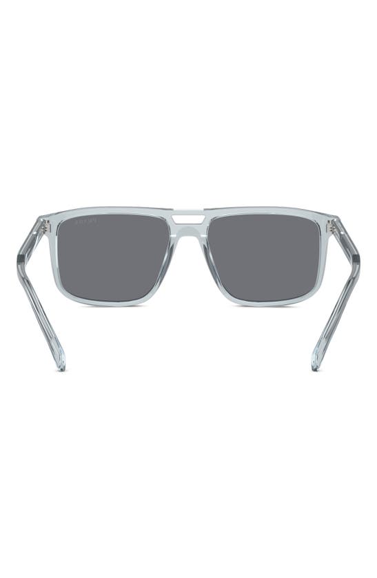 Shop Prada 58mm Rectangular Sunglasses In Grey