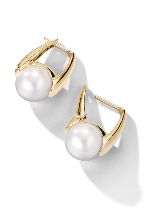Shop Cast The Daring South Sea Cultured Pearl Drop Earrings In Gold