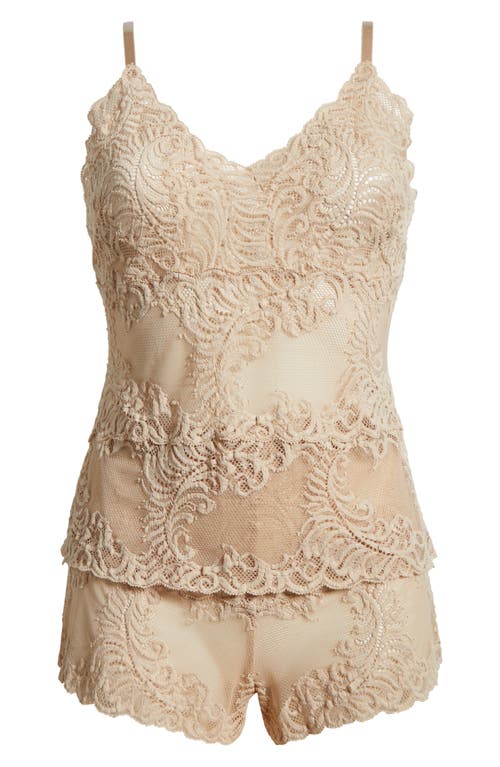 Natori Feathers Lace Short Pajamas In Caf