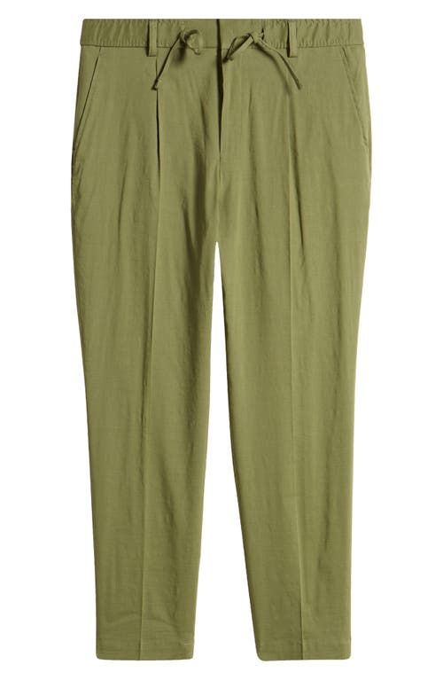 BOSS Perin Linen Blend Drawstring Pants Open Green at Nordstrom,