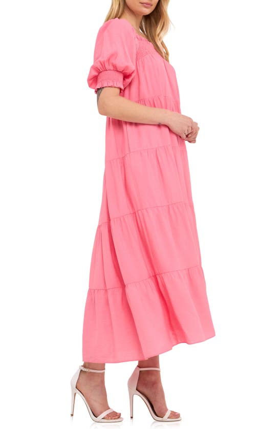 Shop English Factory Smocked Maxi Dress In Pink