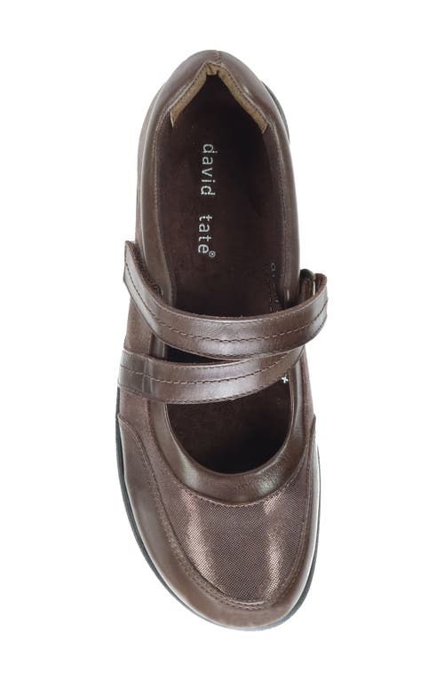 David Tate Wide Width Geena Mary Jane Slipon In Brown Combo