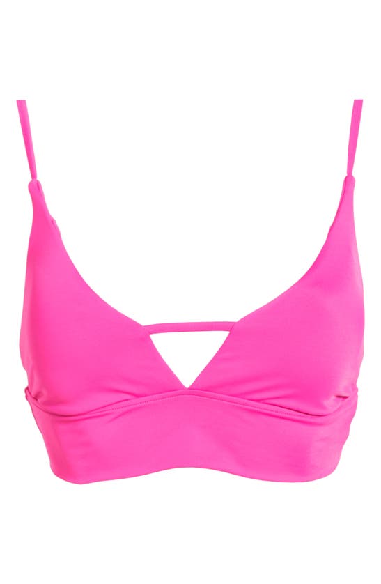 Billabong Classic Solid V-neck Bikini Top In Shaka Pink