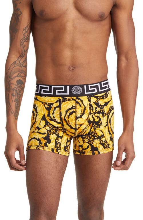 Versace Barocco Boxer Briefs in Black/Gold at Nordstrom, Size 5