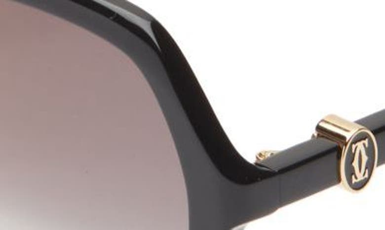 Shop Cartier 57mm Square Sunglasses In Black