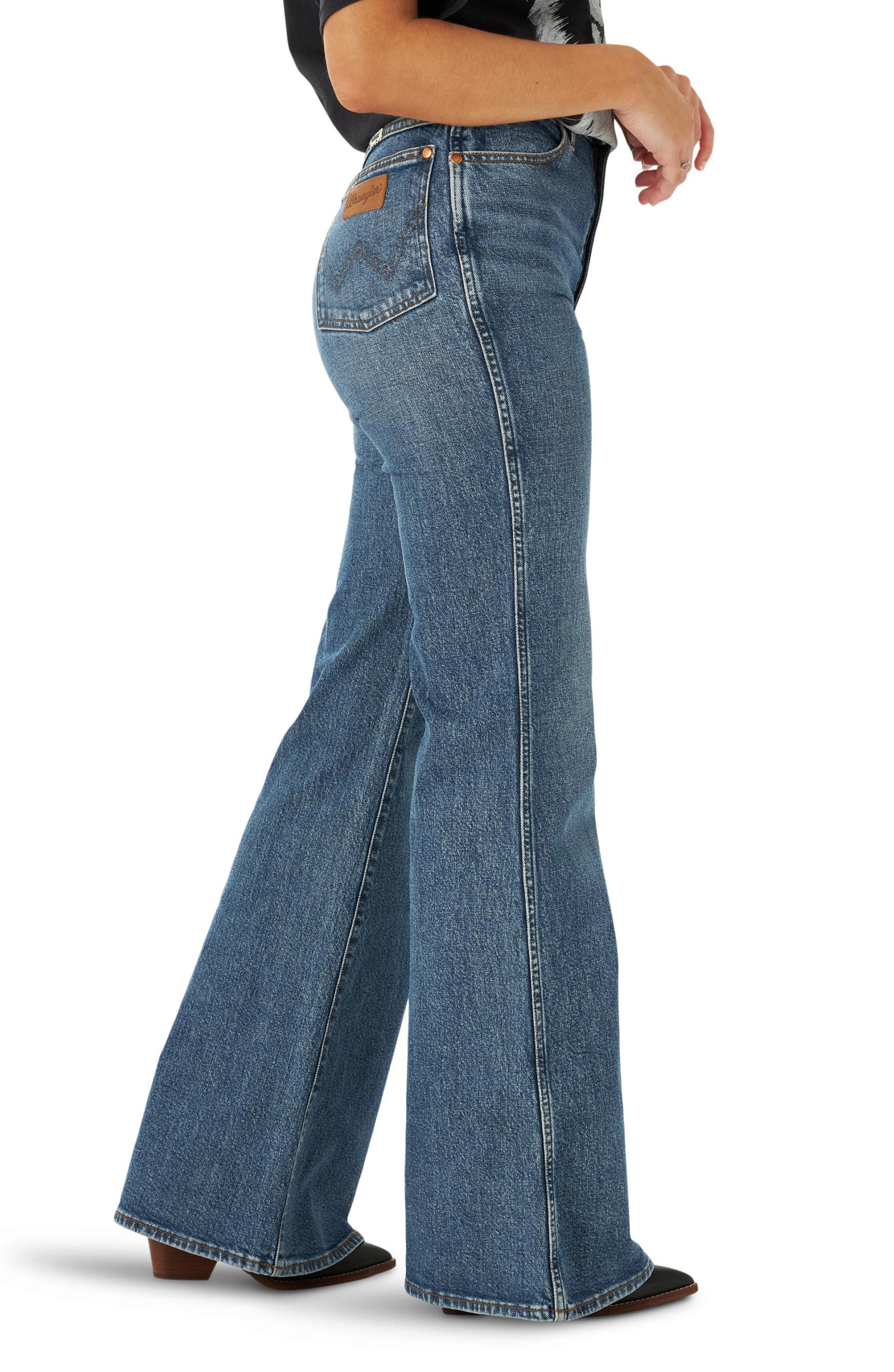 wrangler flare high rise jeans