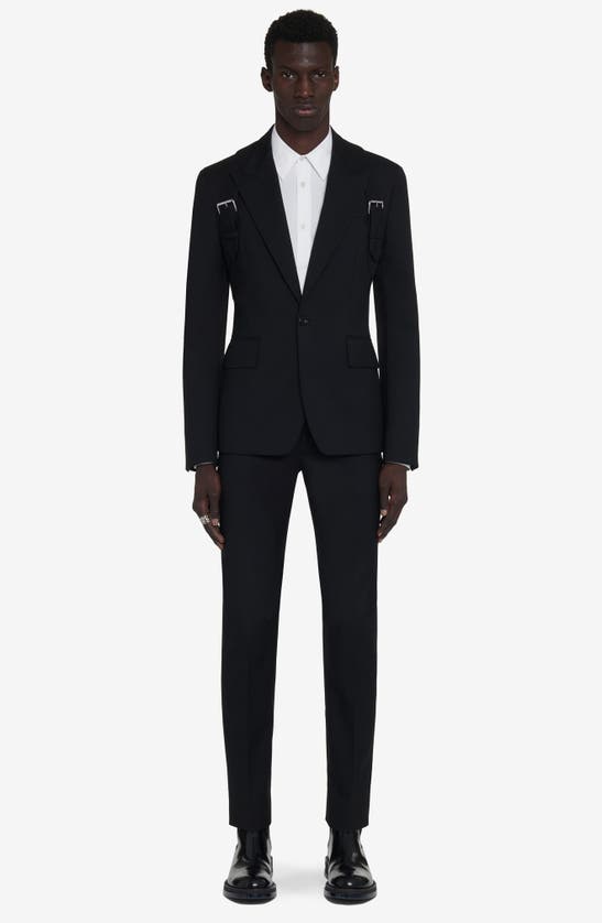 Shop Alexander Mcqueen Harness Wool Blazer In Black