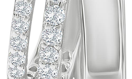 Simona Cubic Zirconia Triple Row Hoop Earrings In Silver