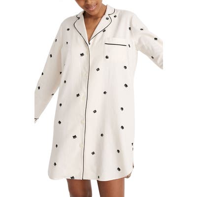 Madewell Cat Person Bedtime Nightshirt, Ivory