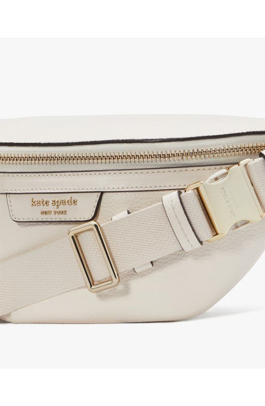 Shop Kate Spade Hudson Pebbled Leather Belt Bag In Parchment