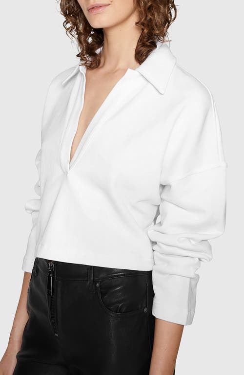 Shop Rebecca Minkoff Park V-neck Rugby Shirt In Bright White