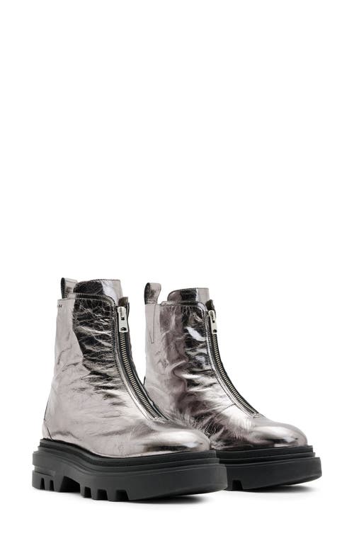 Shop Allsaints Othello Lug Sole Bootie In Gunmetal Grey