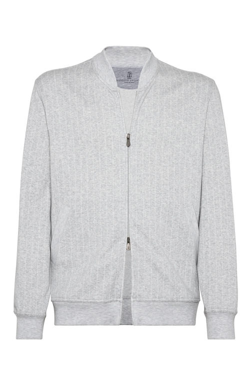 Shop Brunello Cucinelli Double Cloth Sweatshirt In Pearl Grey