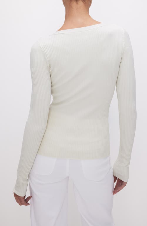 Good American Womens Cloud White001 V-neck Slim-fit Rib-knit Cardigan In Cloud White001