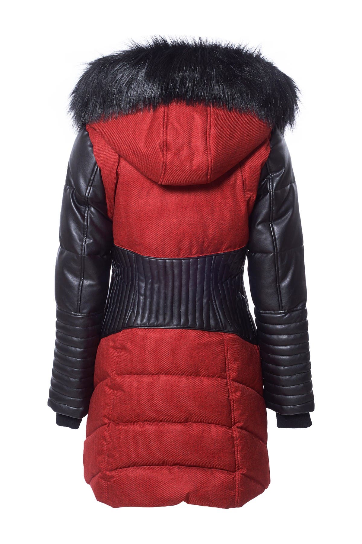 NOIZE GigiP Heavyweight Faux Fur Trim Vegan Leather Parka