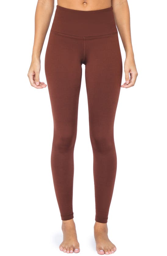 90 Degree By Reflex Soft Tech Fleece Lined High Rise Leggings In Cappuccino