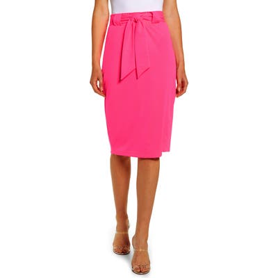 Sentimental Ny Paperbag Waist Pencil Skirt, Pink