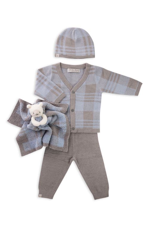 Barefoot Dreams Cozychic Ultra Lite™ Cardigan, Pants, Beanie & Blanket Set In Sky/dove Gray