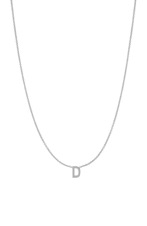 BYCHARI Initial Pendant Necklace in 14K White Gold-U
